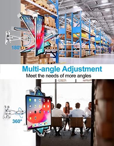 iPad Wall Mount, Anti-Theft Tablet Wall Holder with Security Lock & Key - Heavy Duty 360° Swivel Arm for 9–14" iPad Pro, Air, Galaxy Tab for Kiosk, POS, Restaurant, Retail & Business Displays - Image 4