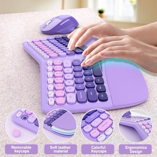 Ergonomic Wireless Keyboard Mouse, Mechanical Gaming Set with Wrist Rest - Image 7