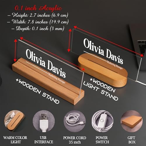 Personalized LED Desk Name Plate – Custom Office Name Sign - Image 4