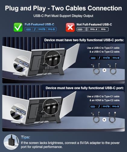 15.6" Laptop Screen Extender, FHD 1080P IPS Triple Portable Monitor - Image 3