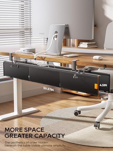Under Desk Cable Management Tray, Mesh Fabric - Excellent Heat Dissipation - Image 2