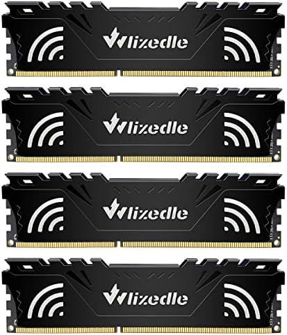 DDR3 RAM 32GB Kit (4x8GB) 1600MHz CL11 UDIMM, Desktop Memory Module PC3-12800 240-Pin 1.5V 2Rx8 Dual Rank Non-ECC Unbuffered PC Computer RAM Stick Upgrade - Black by Wlizedle