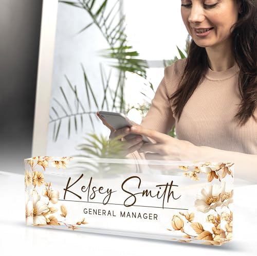 Custom Desk Name Plate Personalized, Acrylic Name Plate for Desk, Office Desk Decor for Women and Men, Employee Appreciation Gifts Office Gifts for Boss, Manager, Teacher, Nurse - Image 2