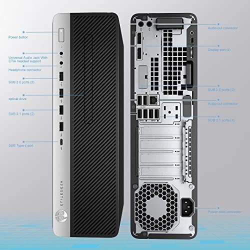 HP Elitedesk 800 G3 SFF Desktop PC - Intel i7-6700,32GB DDR4,1TB NVMe SSD + 2TB HDD, AX200 Wi-Fi 6,Dual 24-Inch Monitors, Wireless Keyboard and Mouse,Win 11 Pro (Renewed) - Image 6
