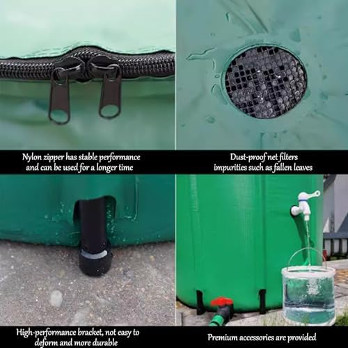 Outdoor Rainwater Harvesting System Foldable EcoFriendly Water Collector with Tap Filter Ideal for Garden Irrigation (225L) - Image 5