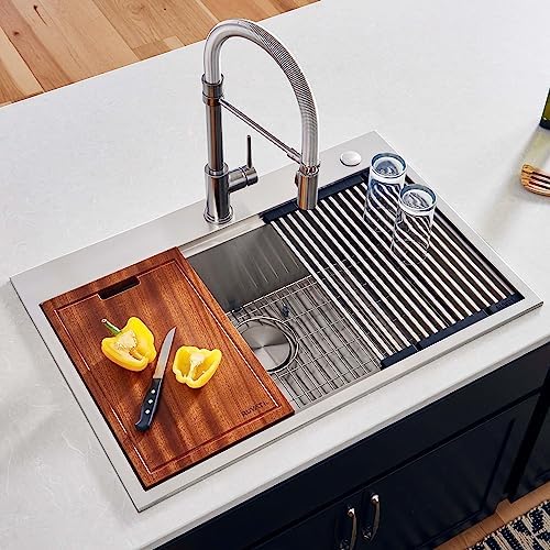 Ruvati 30x22-in 16-Gauge Workstation Drop-in Kitchen Sink - RVH8030 - Image 2