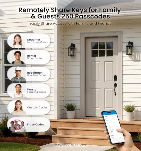 Veise RZ07 Fingerprint Smart Door Lock Deadbolt, App Control, Matte Black - Image 6
