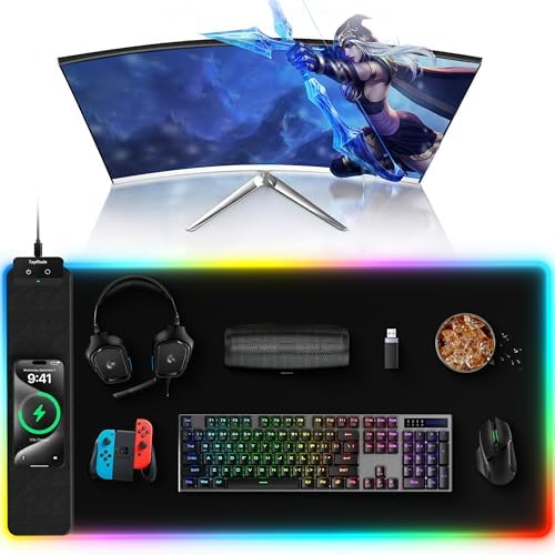 Mouse Pad with Wireless Charging, 31.5" x 15.75" XXL Large Desk Mat by TopmadeProduct-Ordernow