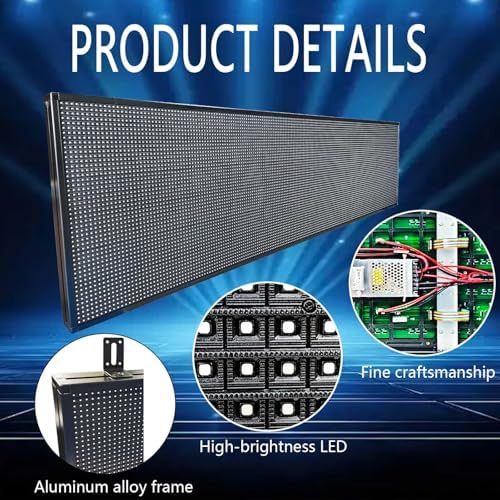 HS Programmable Scrolling Led Sign, Digital Signs Outdoor Waterproof ,Electronic Message Display Board ,Open neon Signs, Full Color High Brightness Big P10 77’’x20’’for Business Store Advertisement Public, APP control - Image 4