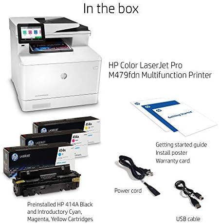 HP Color Laserjet Pro Multifunction M479fdn Laser Printer with One-Year, Next-Business Day, Onsite Warranty (W1A79A) White (Renewed) - Image 3