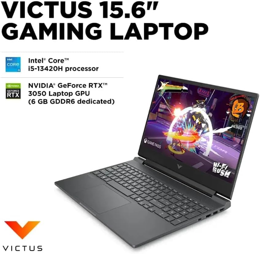 HP Victus FHD-Gaming-Laptop, 15.6" 144Hz RTX 3050 8 Cores Intel Core i5-13420H, 32GB RAM 1TB SSD,Wi-Fi 6 Long Battery Life Numeric Keypad, Backlit Keyboard Win 11 Pro w/GM Accessory - Image 3