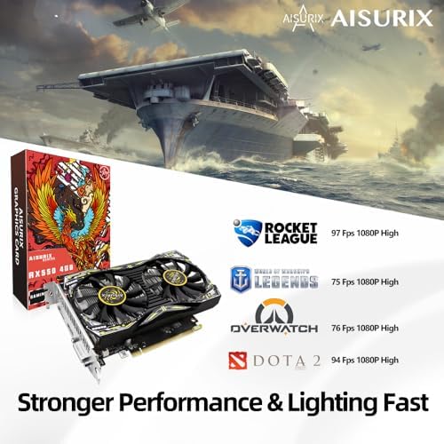 AISURIX RX 550 4GB Graphics Card GDDR5 128Bit Computer Video Card with HDMI/DVI Ports DirectX 12 PCI Express 3.0 X8 GPU Graphics Card for Gaming PC - Image 4