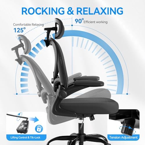 Ergonomic Office Chair, Mesh Home Office Desk Chairs with 3D Headrest - Image 5