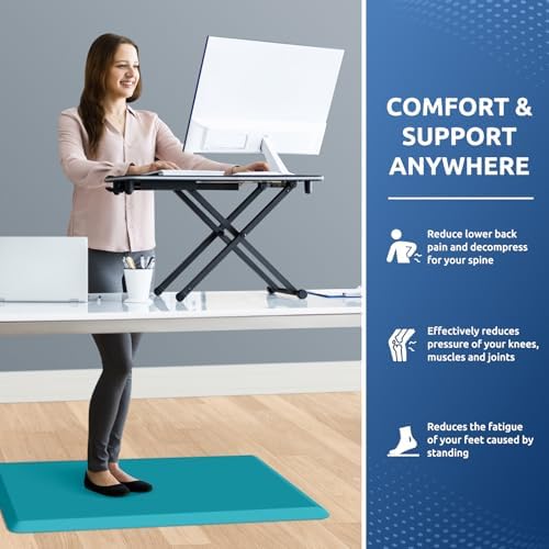 KitchenClouds Kitchen Mat Cushioned Anti Fatigue Rug 20"x32" Water Resistant Non Slip Standing and Comfort Desk/Floor Mats for House Sink Office (Green) - Image 4