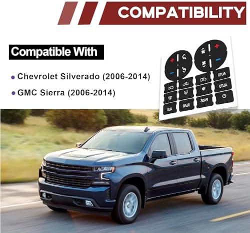 2PCS AC Dash Button Repair Decal Stickers for Fixing Ruined Faded A/C Control & Radio Dash Buttons, Compatible with Chevy/GMC/Buick/Cadillac-Decal Replacement Fits Select 07-14 GM Vehicles - Image 5