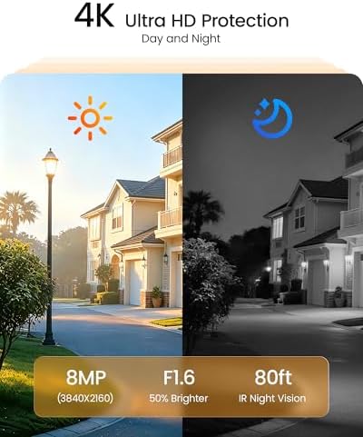 Anlapus 4K Security Camera System, 4Pcs 8MP Wired Dome Cameras, 1TB HDD - Image 2