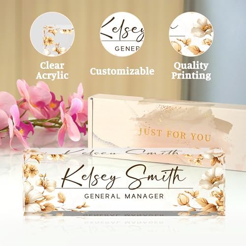 Custom Desk Name Plate Personalized, Acrylic Name Plate for Desk, Office Desk Decor for Women and Men, Employee Appreciation Gifts Office Gifts for Boss, Manager, Teacher, Nurse - Image 6