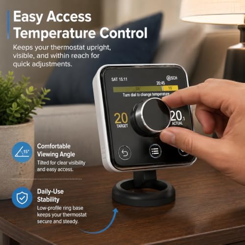 SplashNColor Thermostat Stand Compatible with Hive – Freestanding Desktop Holder | No-Drill Display Dock | Easy Access Temperature Control for Smart Home Setup - Image 3