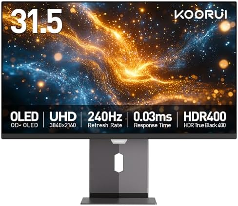 KOORUI 32 inch 4K OLED Gaming Monitor, UHD 240Hz 0.03ms, HDR True Black 400 by KOORUI
