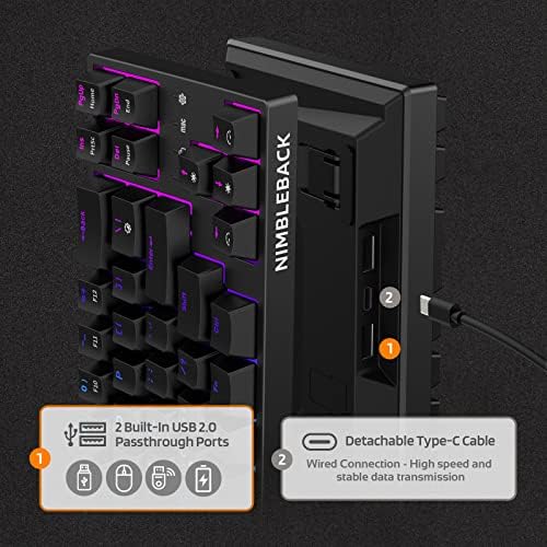 LTC NB681 Nimbleback Wired 65% Mechanical Keyboard, RGB Backlit Ultra-Compact 68 Keys Gaming Keyboard with Hot-Swappable Switch and Stand-Alone Arrow/Control Keys (Hot Swappable Blue Switch, Black) - Image 5