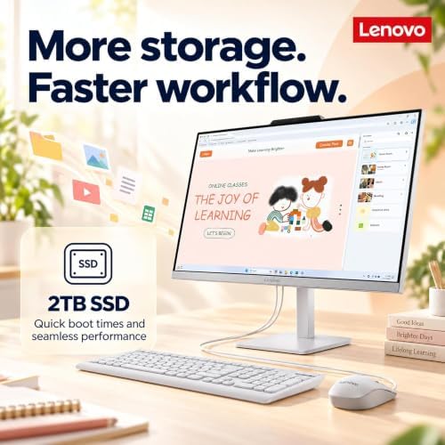 Lenovo IdeaCentre 24“ FHD All-in-One, 32GB RAM, 2TB SSD, Intel 4-Cores - Image 4