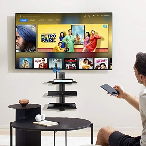 suptek 3 Floating Shelf Wall Bracket with Strengthened Tempered Glass for DVD Players/Cable Boxes/Games Consoles/TV Accessories, 3 Shelves, Black, CS303 - Image 2