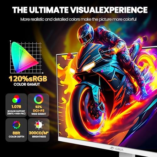 CRUA 27 Inch Dual Mode Gaming Monitor, 4K 160Hz / FHD 320Hz IPS White - Image 5