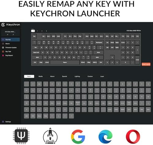 Keychron K10 Max Wireless Custom Mechanical Keyboard, 100% Layout QMK 2.4 GHz Bluetooth White Backlit with Hot-swappable Keychron Super Banana Switch Compatible with Mac Windows Linux - Image 2