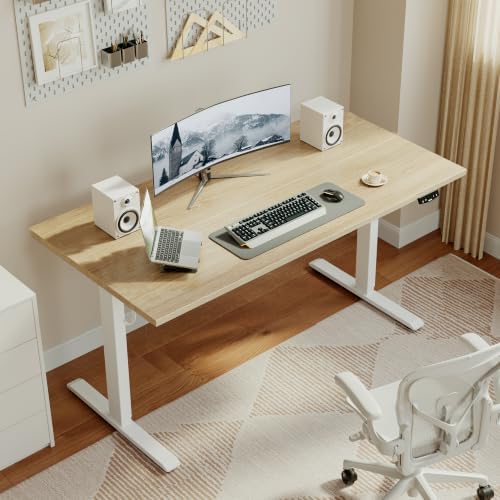 Agilestic 55 * 24 Inch Height Adjustable Electric Standing Desk, Maple - Image 2