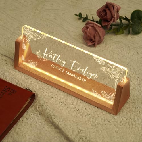 Custom Name Plate for Desk, Personalized Light Up Acrylic Desk Name Plate, Personalized Office Gifts for Boss Coworkers Teacher, Employee Appreciation GIfts, Office Decor for Women Men - Image 3