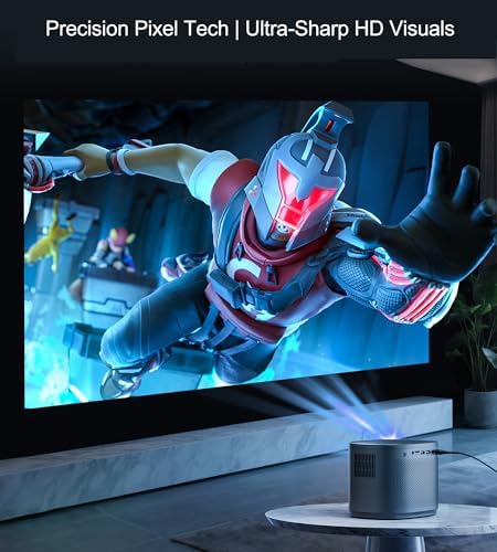 Miroir Mini Projector, Home HD Projector with Built-in Speaker, Auto Focus, Keystone Correction, Portable for Outdoor Movies, Compatible with Smartphone, TV Stick, Laptop, HDMI, USB - Image 3