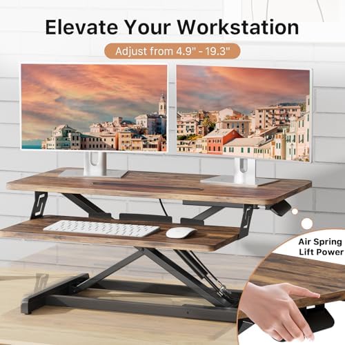 JOY worker Standing Desk Converter, 32" Height Adjustable Sit Stand Riser - Image 3