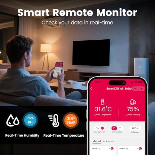 TONGOU WiFi Smart Temperature Humidity Controller Switch, DIN Rail Dry Contact Output,Tuya/ Smart Life Remote Temperature Humidity Monitor, for Electrical Cabinet/ Greenhouse Incubator, FCC Certified - Image 5