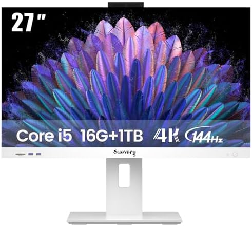suevery 27Inch 4K All-in-One PC 13th Core I5 Nvme 1T SSD Desktop Compputer by suevery