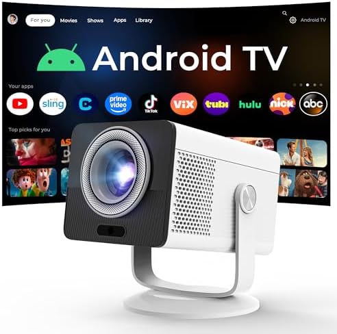 HP Projector Built-in Apps, USB-C Power Bank Compatible for Outdoor MC400 by LYNCAST