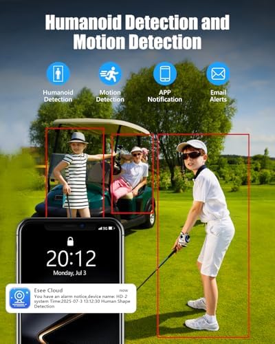 Wireless Security Camera 3 Lens 5G/2.4G WiFi 6MP Triple Lens Camera,2K HD PTZ Dome Cameras with Automatic Cruise, Color Night Version, Motion Detection - Image 5