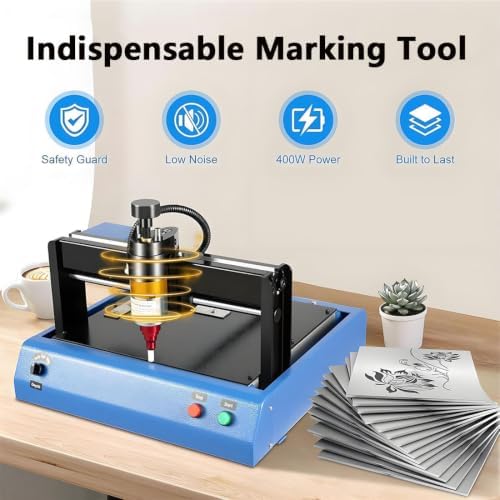 400W Electric Marking Machine,Portable Metal Plastic Engraving Machine Desktop Nameplate Tag Marking Tool,0.05-1mm Depth,for Mark Fixed Character Serial Number A - Image 6