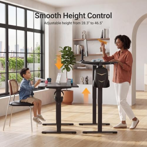 Claiks Electric Standing Desk, 40x24 Inch, Black - Image 4