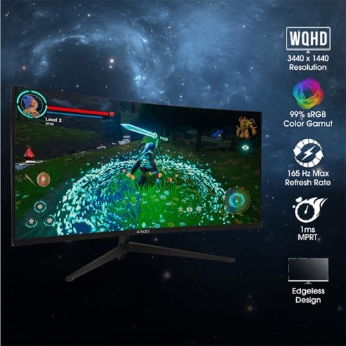 Kado 2-Pack 34" Curved 1500R 165Hz 1ms Ultrawide 2560x1080 Computer Monitor - Image 2