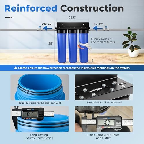 iSpring SGS-Tested Lead Removal Whole House Water Filter System, Reduces Sediments, Chlorine, and up to 99% Lead, Model: WGB32B-CPB - Image 4