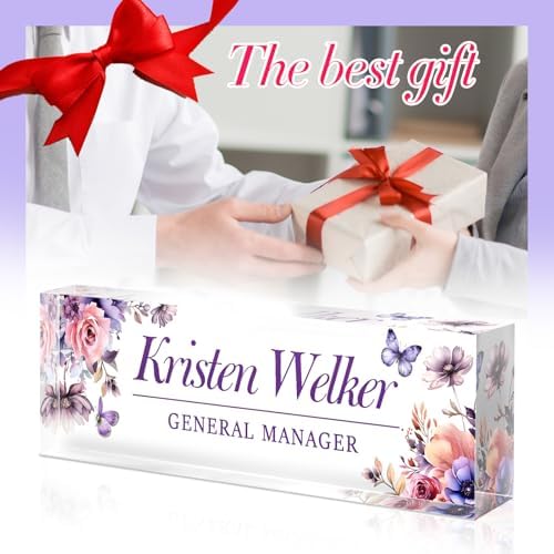 Custom Office Name Plate for Desk - Desk Name Plate Personalized Gifts for Coworkers, Boss, Employees, Teacher, Nurse - Office Desk Decor for Women Men - Employee Appreciation Gifts (Purple/Pink) - Image 6