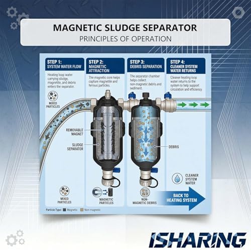 DN20 Magnetic Boiler Filter for Hydronic Heating Systems - Image 2