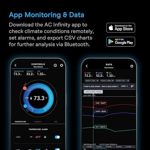 AC Infinity Temperature Humidity VPD Smart Hygrometer A1 w/ Bluetooth App - Image 4