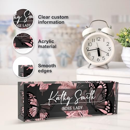Custom Name Plate for Desk | Personalized Desk Name Plate | Personalized Boss Employee Appreciation Gifts | Acrylic Name Plate Office Desk Accessories - Image 3