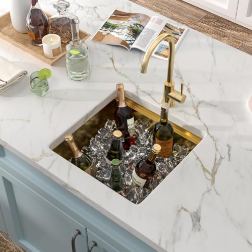 17"x17" Gold Bar Prep Sink Undermount Workstation - Image 2