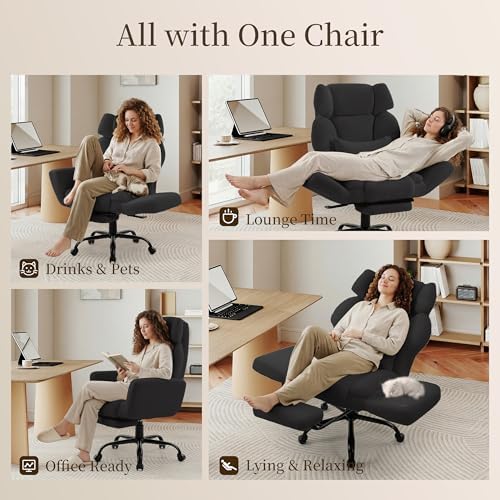 Big and Tall Office Chair with Flip Arms, Extra Wide Seat for Pets Sitting - Image 3
