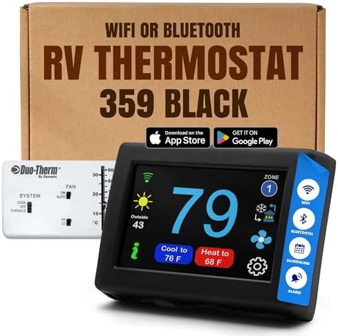 MICRO-AIR EasyTouch Digital RV Thermostat Replacement, 359 Black by MicroAir