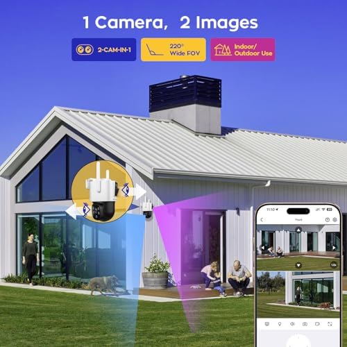 xmartO WiFi6 Dual-Lens Security Camera, 4MP QHD 360° PTZ with AI Tracking - Image 3
