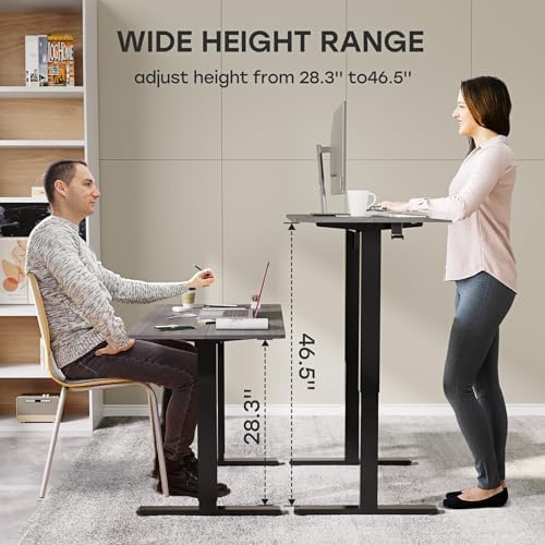 Electric Standing Desk, 48×24 Inch Home Office Desk, Grey - Image 3