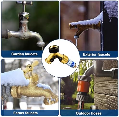 2Set Outdoor Faucet Freeze Protector, 3/4" Thread 2 Way Brass Hose Splitter - Image 7